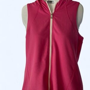 Lauren Ralph Lauren Pink sleeveless zip-up hoodie for women #activewear S